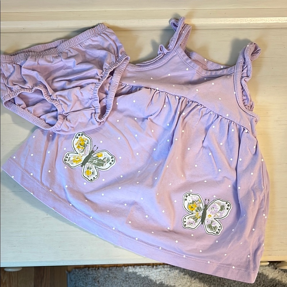 Carter's Lavender Baby Dress with Polka Dots